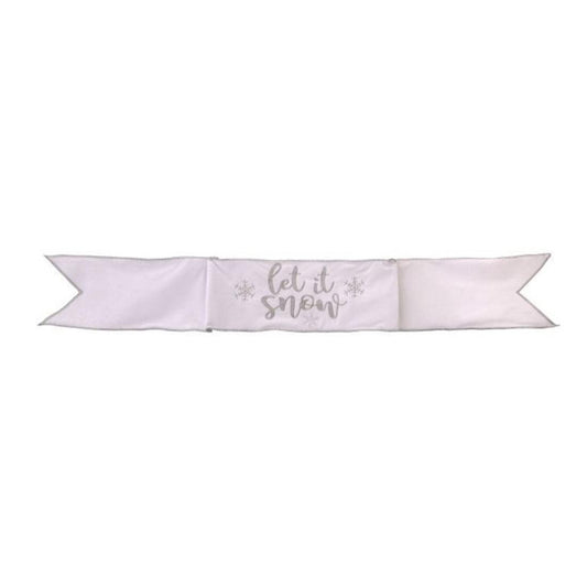 6X44 White Silver Let It Snow Banner