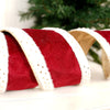 Burgundy Velvet Fur Edge Ribbon - Christmas Place