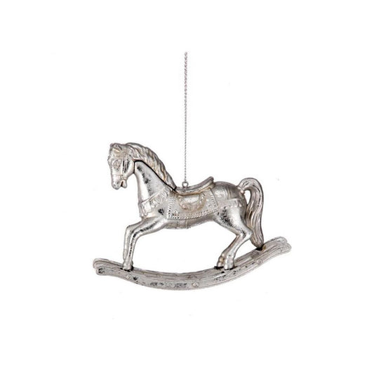 Antique Silver Rocking Horse Ornament
