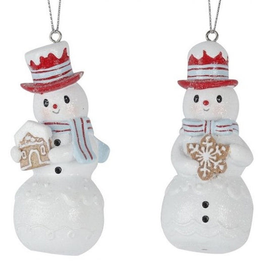 Snowman With Gingerbread Ornament