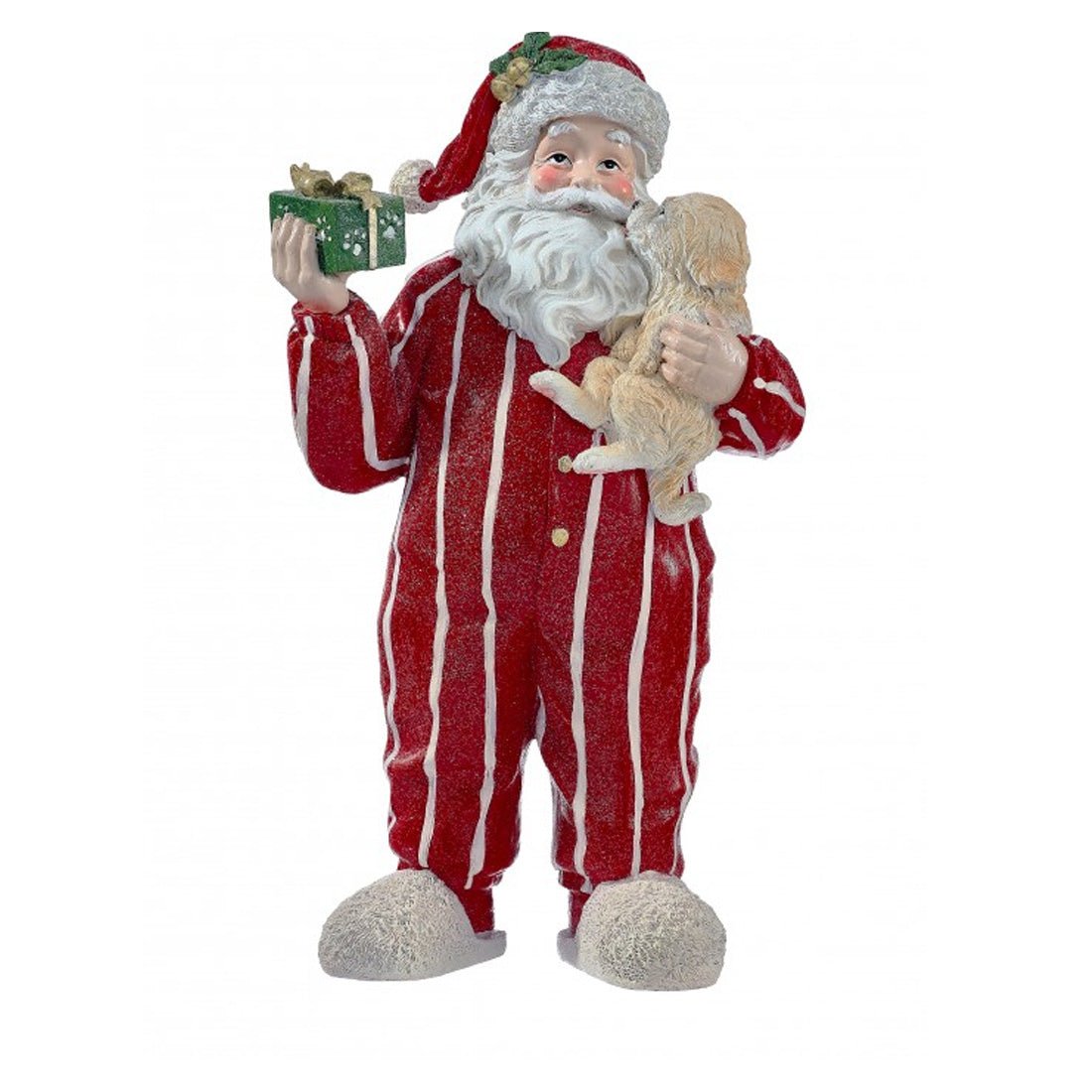 Santa With Pajamas And Dog - Christmas Place