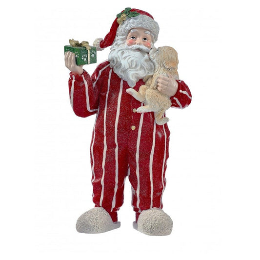 Santa With Pajamas And Dog - Christmas Place