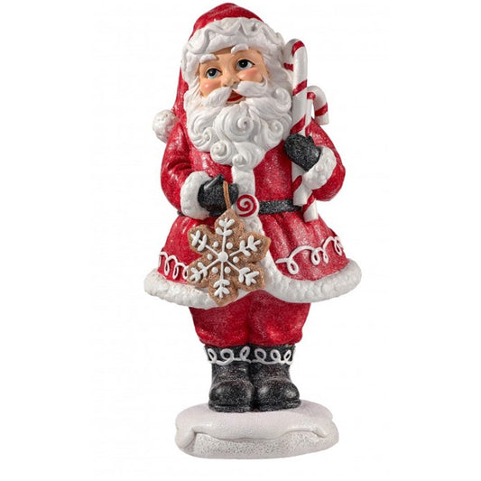 Santa With Snowflake And Candy Cane - Christmas Place