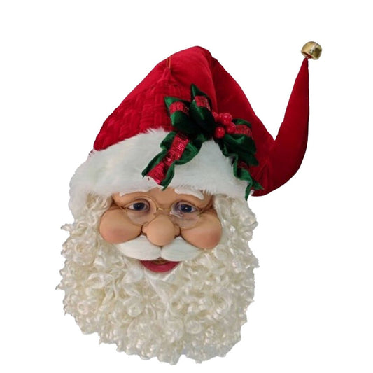 Red Green Velvet Santa Face - Christmas Place