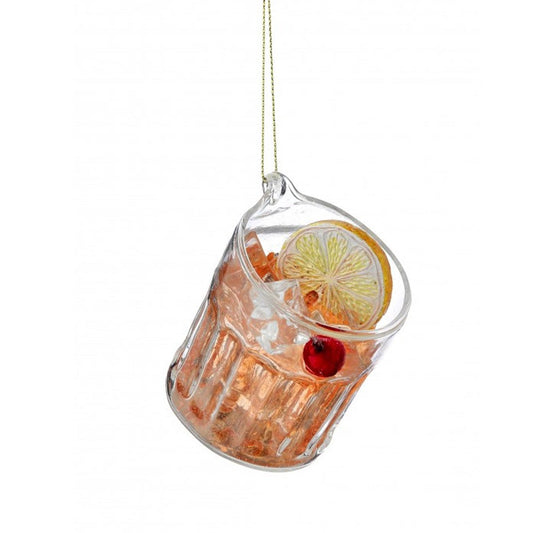 Old Fashioned Drink Glass Ornament - Christmas Place