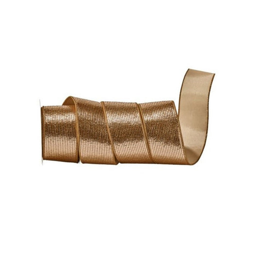Champagne Glitter Stripe Ribbon - Christmas Place