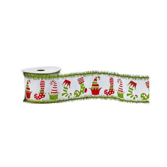 Elves Hat Boot Tinsel Ribbon - Christmas Place