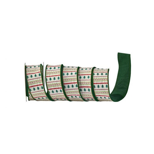 White Green Red Cozy Christmas Tree Ribbon - Christmas Place