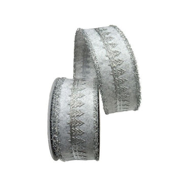 Silver Retro Tinsel Tree Ribbon