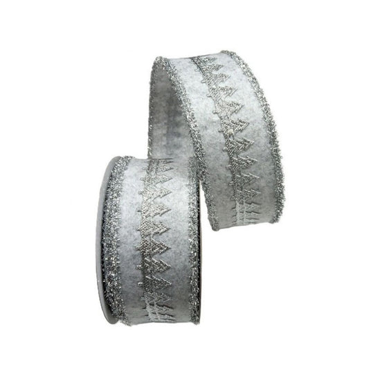 Silver Retro Tinsel Tree Ribbon