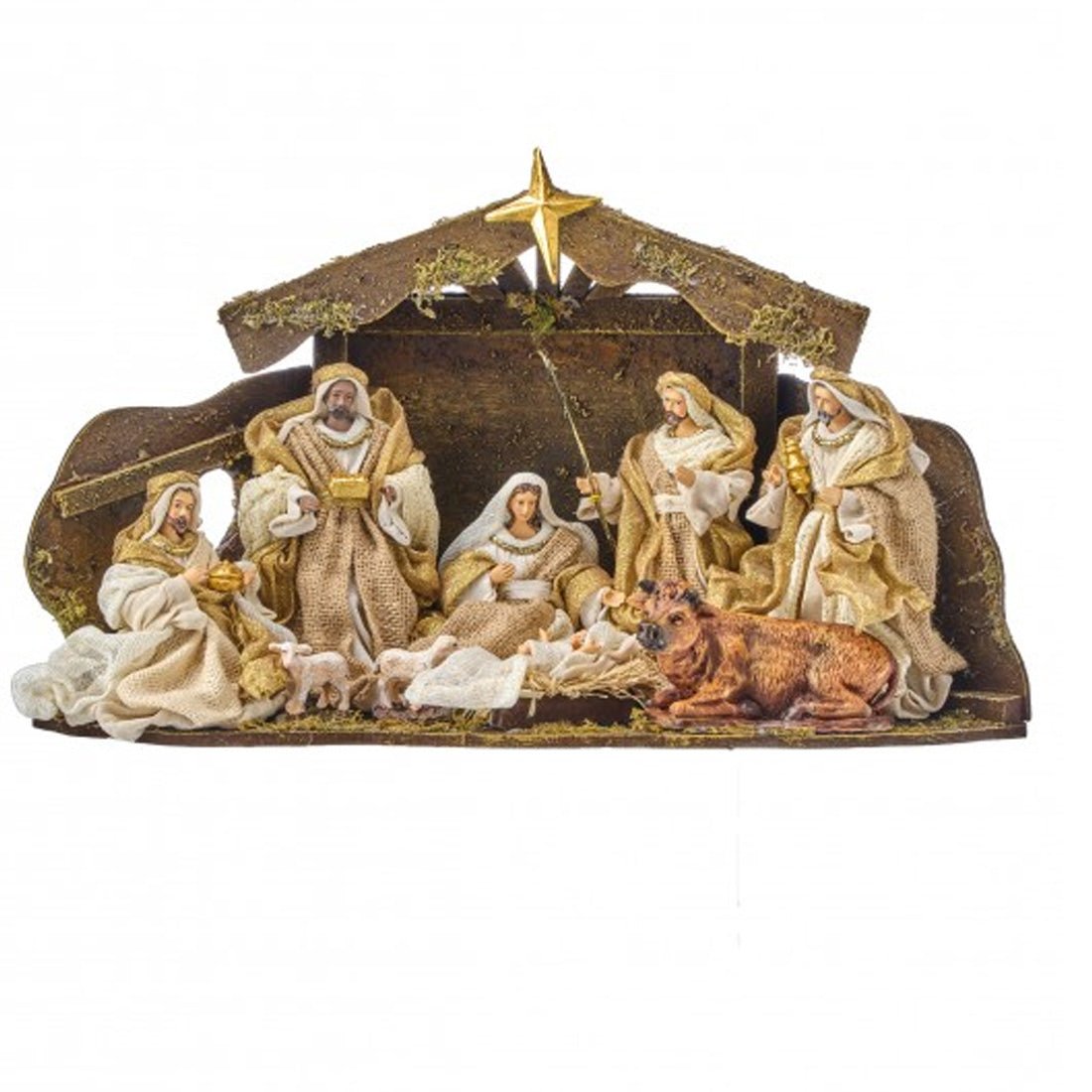 21 Inch Wood Creche Nativity - Christmas Place