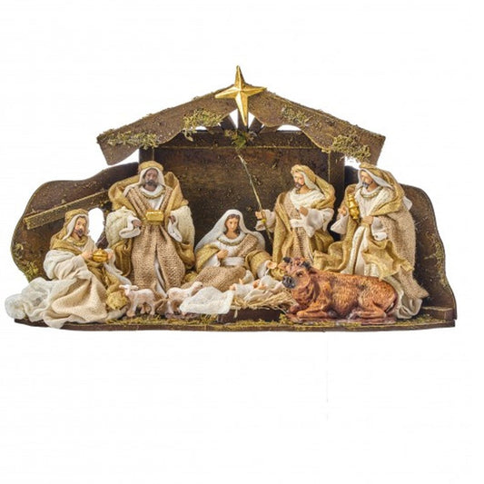 21 Inch Wood Creche Nativity - Christmas Place