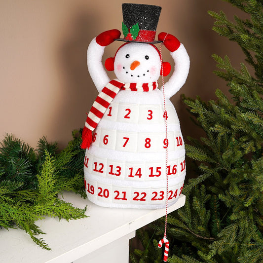 24.5Inch Red White Snowman Countdown - Christmas Place