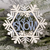 Blue White Wood Snowflake Ornament