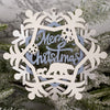 Blue White Wood Snowflake Ornament