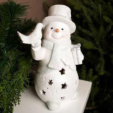 9.7Inch LED Snowman With Dove - Christmas Place