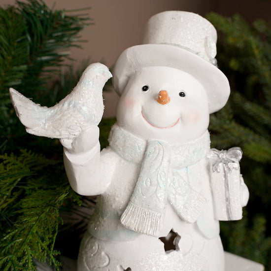 9.7Inch LED Snowman With Dove - Christmas Place