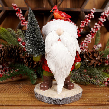 Gnome With Cardinal And Tree - Christmas Place