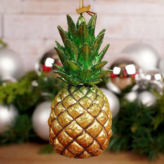Noble Gems Pineapple Mele Kalikimaka Christmas Ornament - Christmas Place