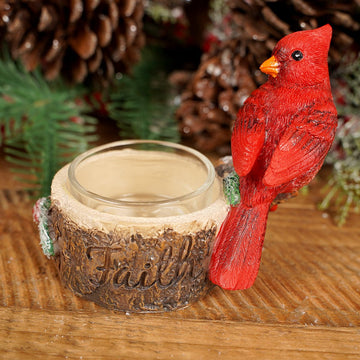 3Inch Cardinal Tealight Holder - Christmas Place