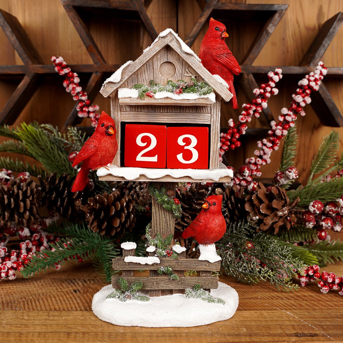 Cardinal Birdhouse Advent Calendar - Christmas Place