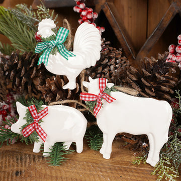 Farm Animal With Bow Ornament
