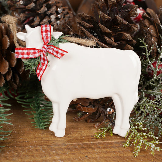 Farm Animal With Bow Ornament