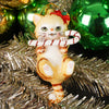 Noble Gems Cat with Candy Cane Ornament