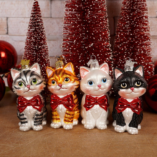 NG Cat With Bow Ornament - Christmas Place