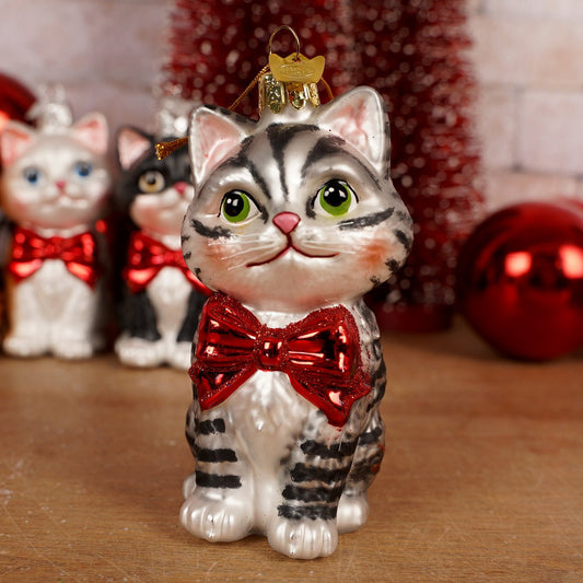 NG Cat With Bow Ornament - Christmas Place