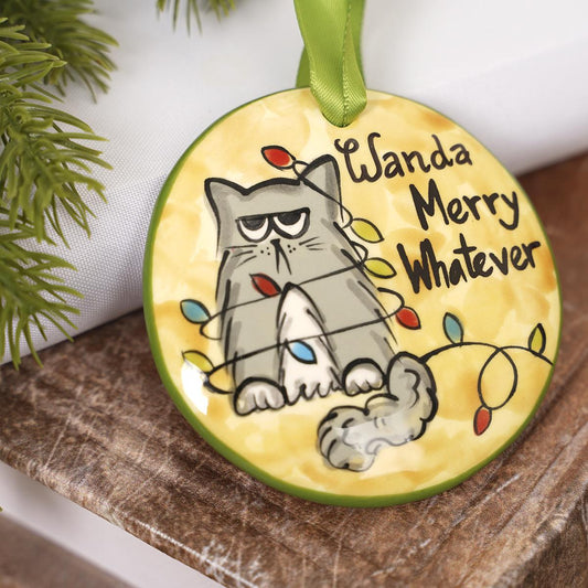 Merry Whatever Cat Ornament