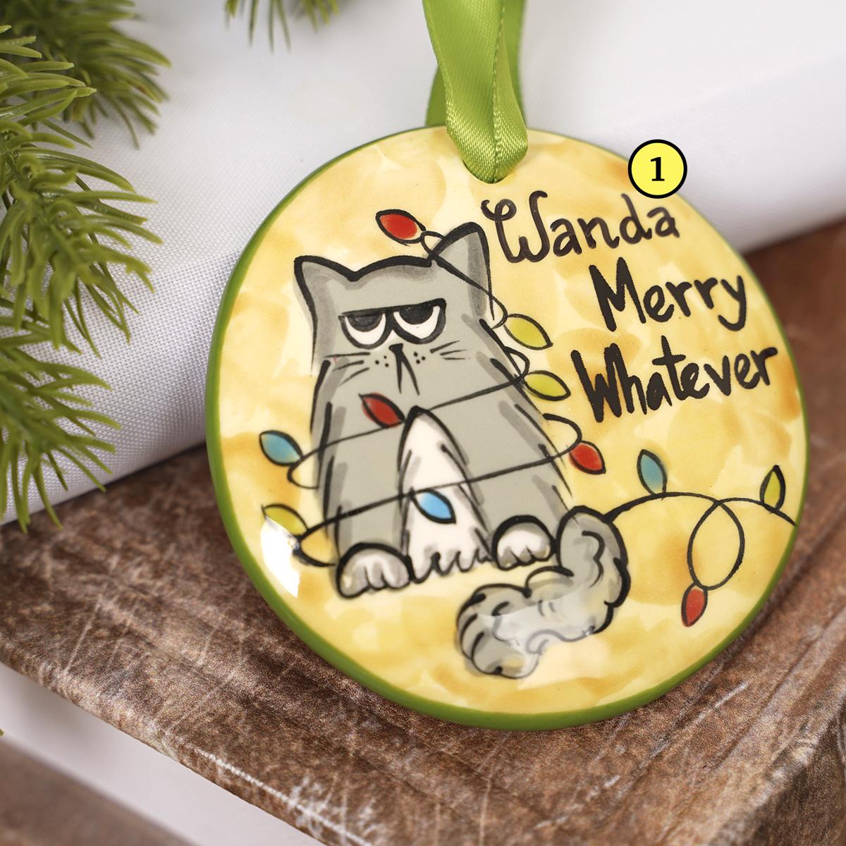 Merry Whatever Cat Ornament - Christmas Place