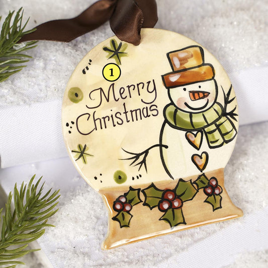 NWC Snowman With Holly Snowglobe