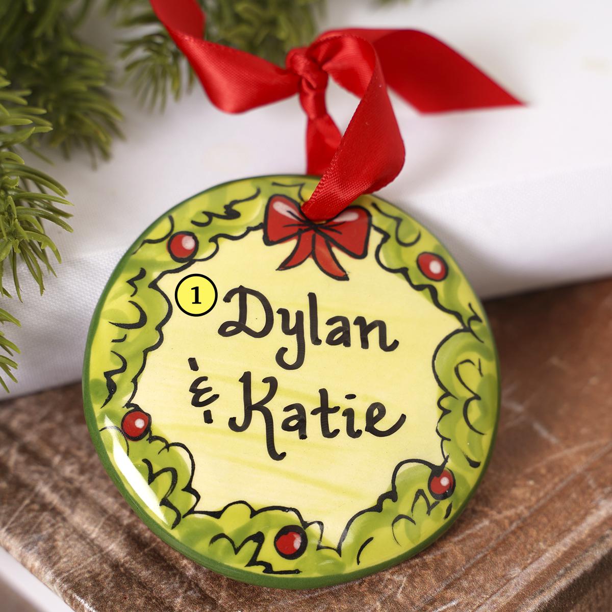 Wreath Bow Green Ornament - Christmas Place