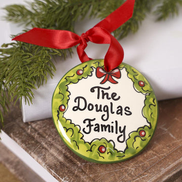 Wreath Bow White Ornament