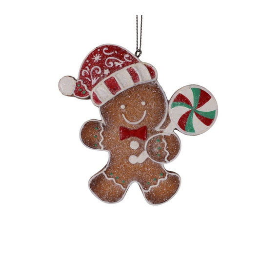 Gingerbread Boy With Candy Ornament - Christmas Place