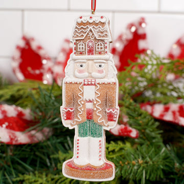 4.75Inch Red Green Gingerbread Nutcracker Ornament