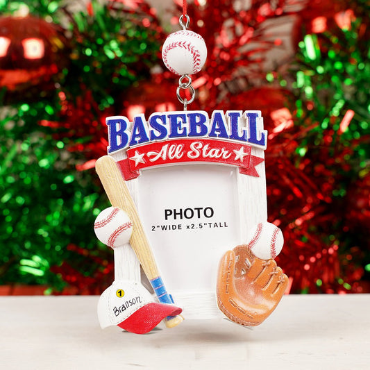 Baseball Photo Frame Ornament - Christmas Place