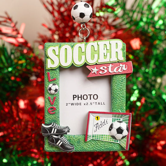 Soccer Photo Frame Ornament - Christmas Place