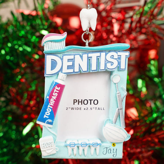 Dentist Photo Frame Christmas Ornament - Christmas Place