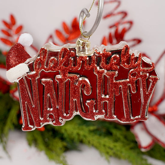 Definitely Naughty Santa Hat Ornament - Christmas Place