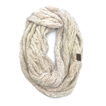 Beige Velour Scarf