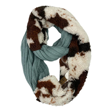 Winter Mint Cow Scarf
