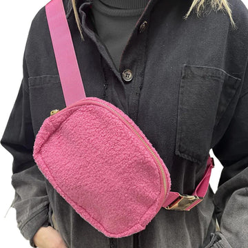 Pink Sherpa Belt Bag