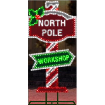 3FT 598LT LED NORTH POLE SIGN - Christmas Place
