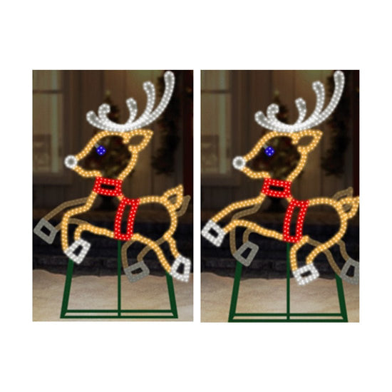 3FT 255LT LED PRANCING REINDEER - Christmas Place