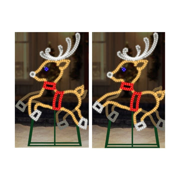 3FT 255LT LED PRANCING REINDEER - Christmas Place