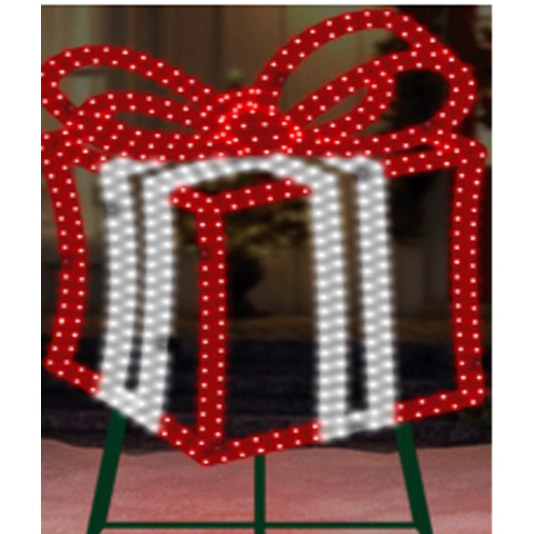 3FT 360LT LED RED WHITE PRESENT - Christmas Place