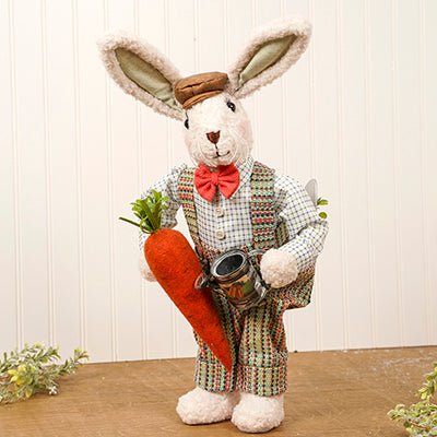 Karen Didion Carrot Garden Bunny Figure - Christmas Place