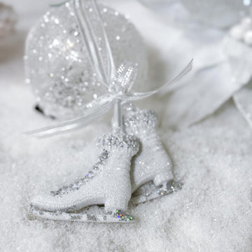 4in White Glitter Skates